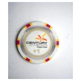 $1 Gaming Token Century Casino