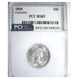 1958 25 Cents PCI MS67 Canada
