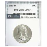 1962-D Franklin MS66+ FBL LISTS $8500