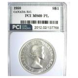 1958 S$1 PCI MS69 PL Canada