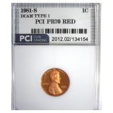 1981-S T1 Cent PR70 DCAM RD LISTS $1900