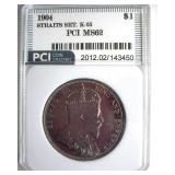 1904 Dollar PCI MS62 Straits Settlements K-25