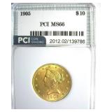 1905 Gold $10 MS66 LISTS $12500