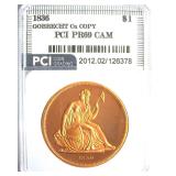 1836 Dollar PCI PR69 CAM Gobrecht Cu Copy
