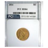 1914 Gold $5 MS64 LISTS $4250