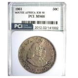 1961 50 Cents PCI MS66 South Africa KM 62