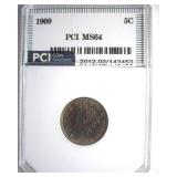 1909 Nickel MS64 LISTS $325