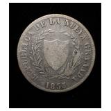 1853 Colombia 2 Reales Rare