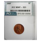 1949 Cent MS67+ RD LISTS $8500