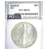 1987 Silver Eagle MS70 LISTS $1000