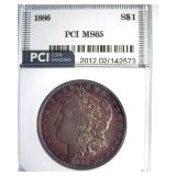 1886 Morgan PCI MS65 Terrific Toning