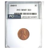 1940-S Cent MS67 RD LISTS $160