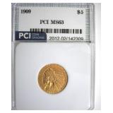 1909 Gold $5 MS63 LISTS $2150