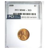 1939 Cent PCI MS66+ RD