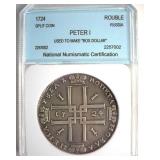 1724 Rouble Peter I NNC Used to Make 'Box Dollar'