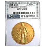 1991-1995 Medal PCI MS70 WWII Anniversary