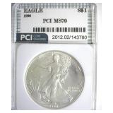 1990 Silver Eagle MS70 LISTS $3850
