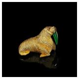 Mid-20th-Century 18-Carat Gold Walrus Brooch,...