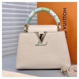 Louis-Vuitton Capucines Mini, White Taurillon...