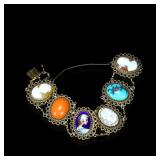 Victorian 14K Gold Cameo Bracelet set with...