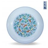 Pair of Plates Painted with Gourds and Bats,...