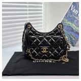 Chanel Small-Size Hobo Crescent Shoulder Bag,...