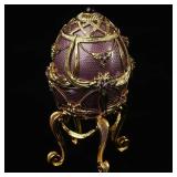 Faberg?? Easter Egg, Silver-Gilt Guilloch??...