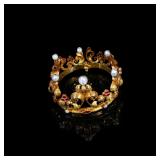 Victorian Gold Foliate Bracelet set with Pearls...