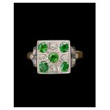 Edwardian 18K Gold and Platinum Demantoid...