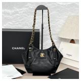 Chanel 26C Mini Hobo Handbag, Black Lambskin,...
