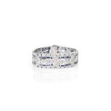 French Art Deco 18K Sapphire and Diamond Bracelet