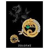 20th Century Greek Zolotas 18K Gold & Platinum...