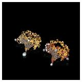 Pair of Late-Victorian Gold Basket-Form...