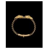 French Retro Period 18K Gold Lion Head Bracelet...