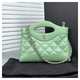 Chanel 31 Bag Nano, Light-Green Waxed Lambskin,...