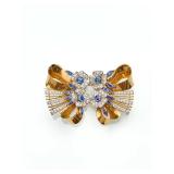 French Retro Period 18K Sapphire and Diamond...