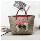 Gucci GG Supreme Cartoon-Girl Tote Bag, Red...