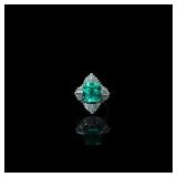 PT900 Emerald and Diamond Ring, 3.47 CT