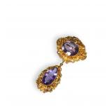 Victorian Rococo-Revival Gold Drop-Brooch set...