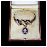 Victorian Court-Style 15K Gold Woven Chain...