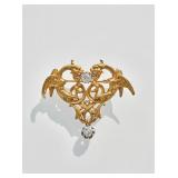 19th Century Antique 18K Gold Chimera Brooch...