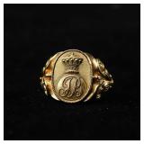 18K Gold Heraldic Crest Ring of a Count