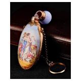 French 1800s Rococo Antique Scent Bottle with...