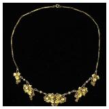 Art Nouveau (1880-1920) French 18K Gold Foliage...