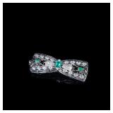Edwardian-Period Platinum Emerald and Diamond...