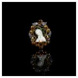 19th-Century Gold-and-Silver Open-Work Enamel...