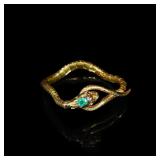 Victorian Gold Articulated Serpent-Form Bangle...
