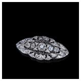 Art Deco-Period Platinum Brooch with 1.5-Carat...