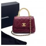 Chanel Coco-Handle Nano Handbag, Burgundy...