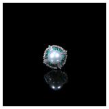 PT900 Platinum Ring Set with Pearls, Emeralds...